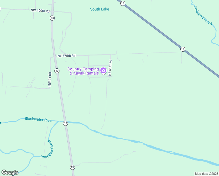 map of restaurants, bars, coffee shops, grocery stores, and more near 331 Northeast 51st Road in Warrensburg