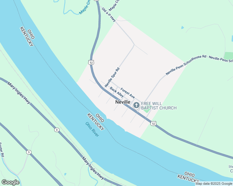 map of restaurants, bars, coffee shops, grocery stores, and more near in Neville