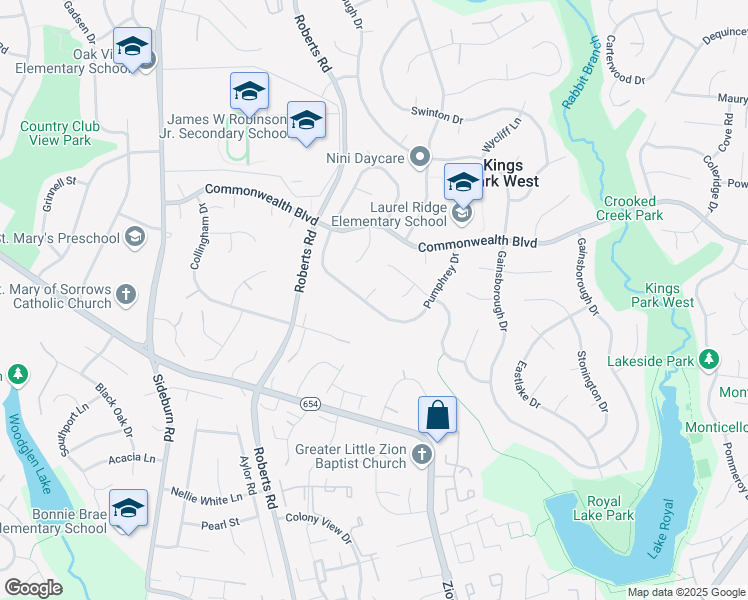 map of restaurants, bars, coffee shops, grocery stores, and more near 5239 Harrowby Court in Fairfax