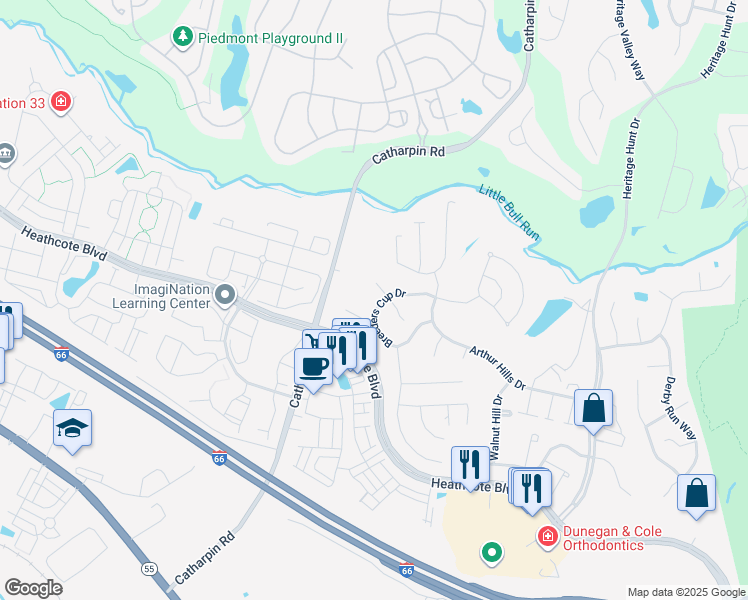 map of restaurants, bars, coffee shops, grocery stores, and more near 14000 Breeders Cup Drive in Gainesville