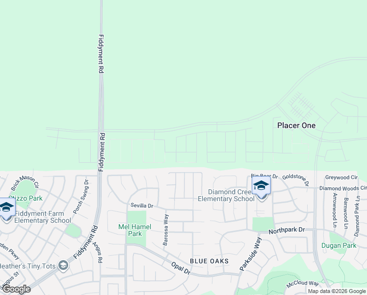 map of restaurants, bars, coffee shops, grocery stores, and more near Della Verona Drive in Roseville