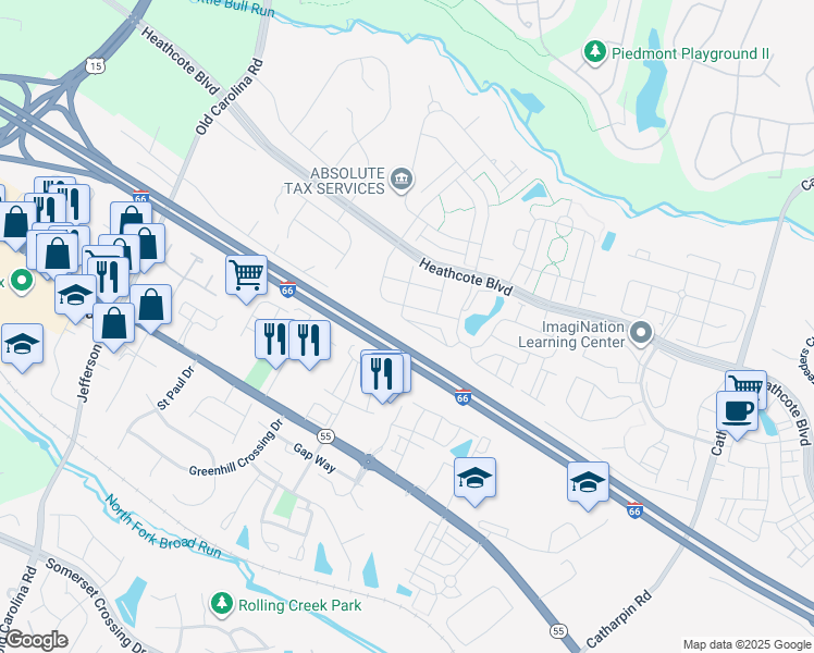 map of restaurants, bars, coffee shops, grocery stores, and more near 6831 Hampton Bay Lane in Gainesville