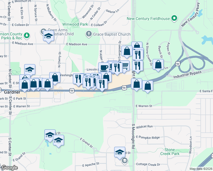 map of restaurants, bars, coffee shops, grocery stores, and more near 653-665 East Main Street in Gardner