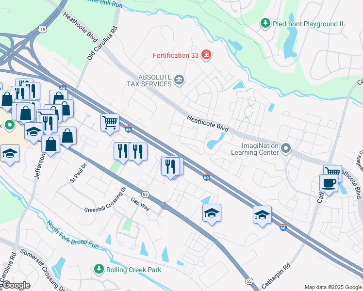 map of restaurants, bars, coffee shops, grocery stores, and more near 6831 Hampton Bay Lane in Gainesville