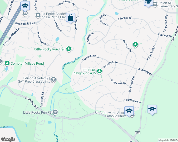 map of restaurants, bars, coffee shops, grocery stores, and more near 13906 Stonefield Lane in Clifton