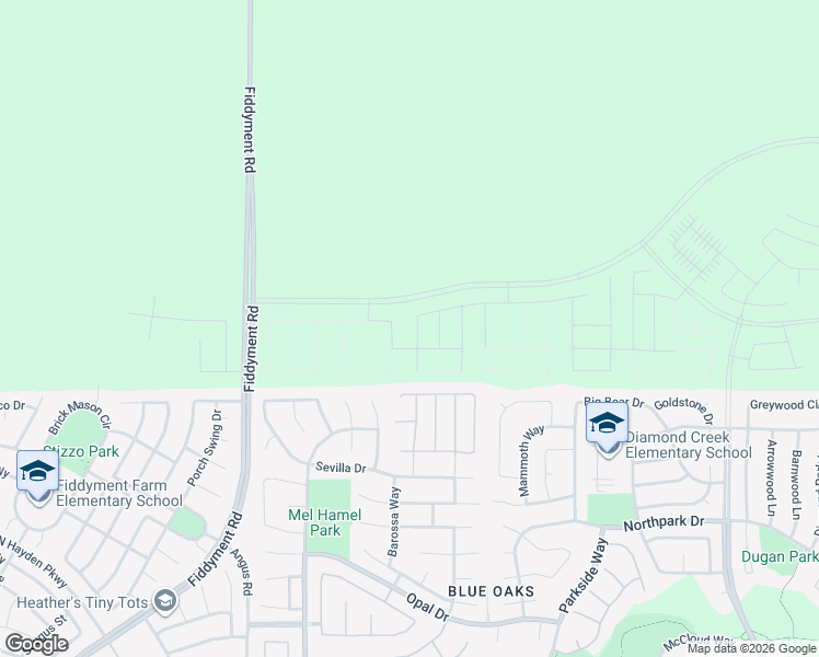 map of restaurants, bars, coffee shops, grocery stores, and more near Della Verona Drive in Roseville