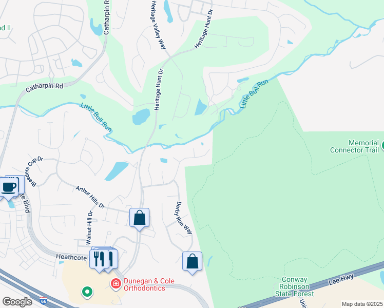 map of restaurants, bars, coffee shops, grocery stores, and more near 13526 Ryton Ridge Lane in Gainesville
