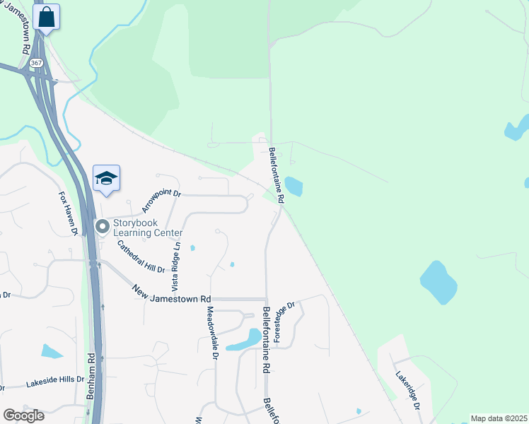 map of restaurants, bars, coffee shops, grocery stores, and more near 12839 Bellefontaine Road in St. Louis