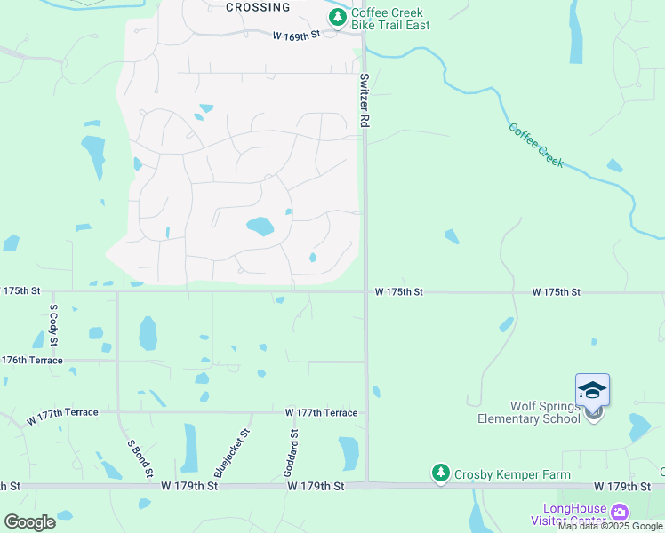 map of restaurants, bars, coffee shops, grocery stores, and more near 17321 Stearns Street in Overland Park