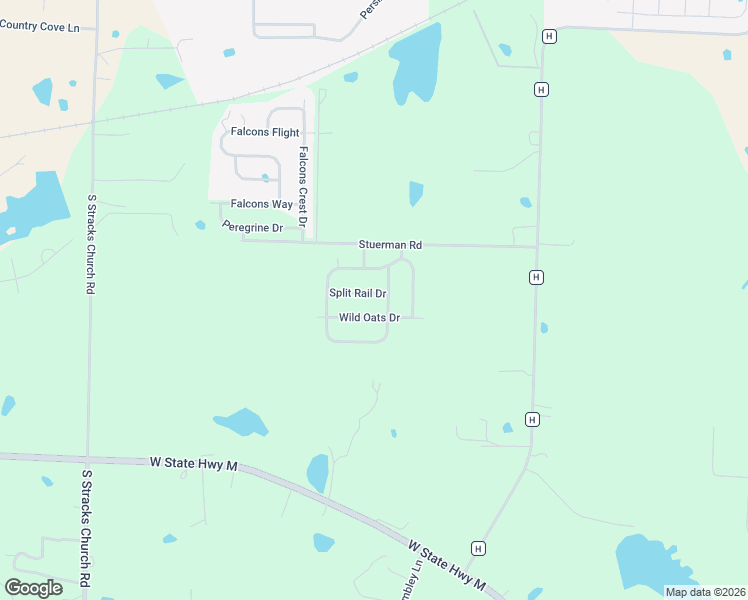 map of restaurants, bars, coffee shops, grocery stores, and more near 415 Split Rail Drive in Wright City
