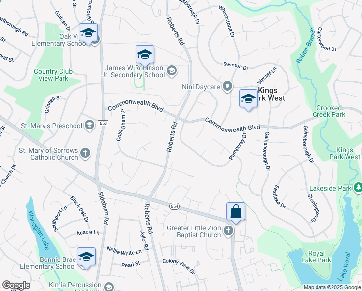 map of restaurants, bars, coffee shops, grocery stores, and more near 5215 Pumphrey Drive in Fairfax