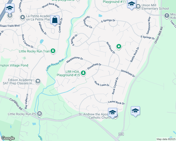 map of restaurants, bars, coffee shops, grocery stores, and more near 13925 Stonefield Drive in Clifton
