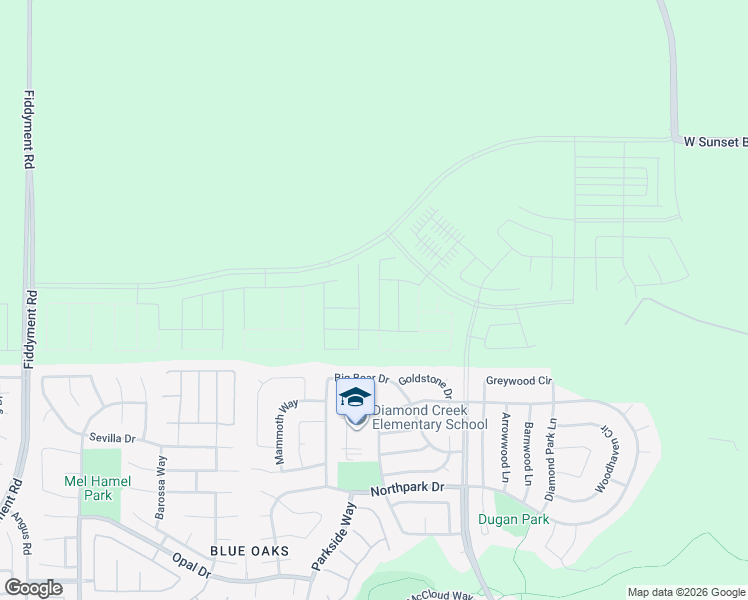 map of restaurants, bars, coffee shops, grocery stores, and more near 3220 Big Bear Drive in Roseville