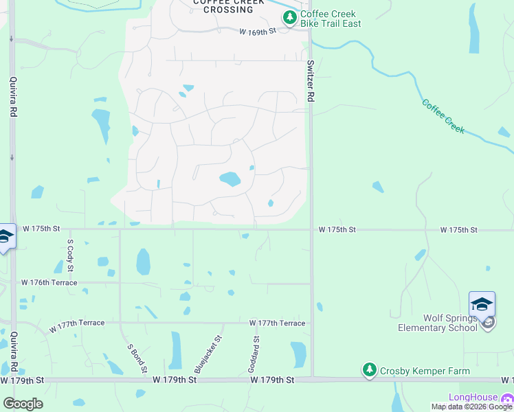 map of restaurants, bars, coffee shops, grocery stores, and more near 17332 Stearns Street in Overland Park