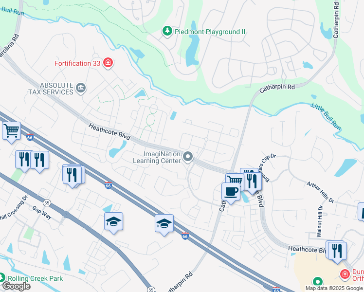 map of restaurants, bars, coffee shops, grocery stores, and more near 14369 Fallsmere Circle in Gainesville