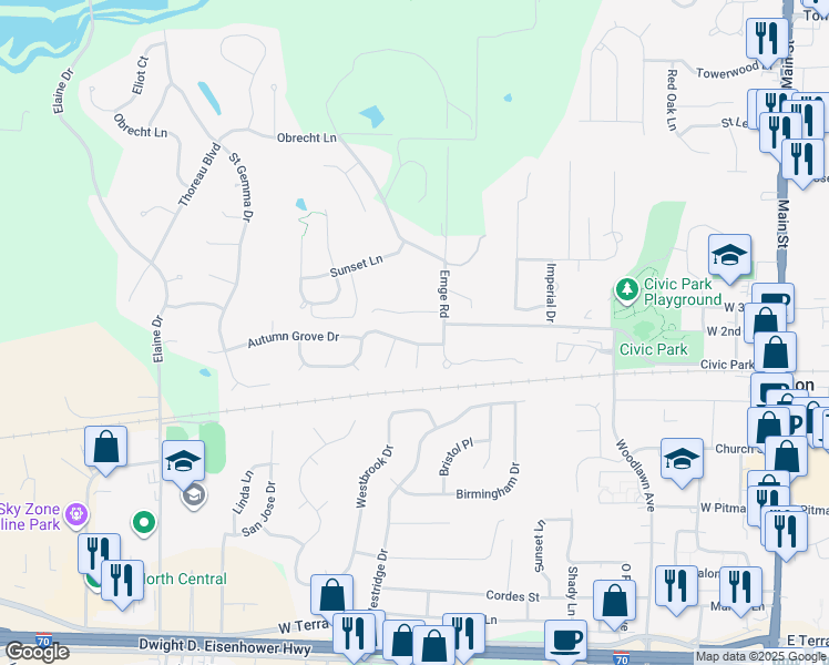 map of restaurants, bars, coffee shops, grocery stores, and more near 706 Loretta Drive in O'Fallon