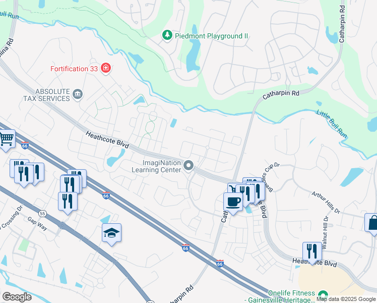map of restaurants, bars, coffee shops, grocery stores, and more near 14391 Fallsmere Circle in Gainesville