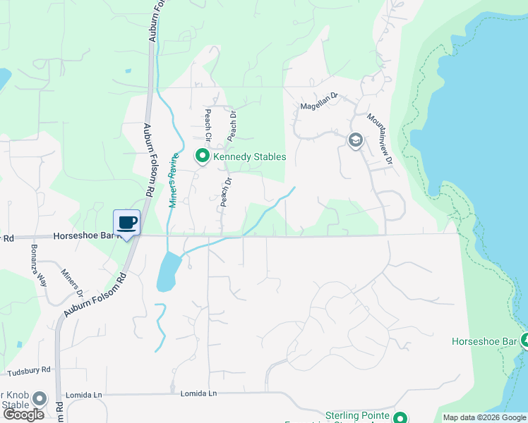 map of restaurants, bars, coffee shops, grocery stores, and more near 3887 Peach Drive in Loomis