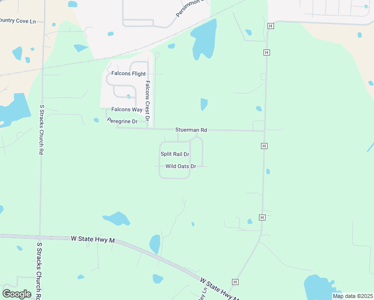 map of restaurants, bars, coffee shops, grocery stores, and more near 415 Split Rail Drive in Wright City