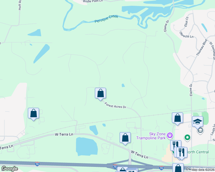 map of restaurants, bars, coffee shops, grocery stores, and more near 506 Forest Acres Drive in O'Fallon