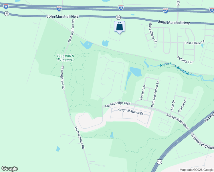 map of restaurants, bars, coffee shops, grocery stores, and more near 6560 Macklin Street in Haymarket