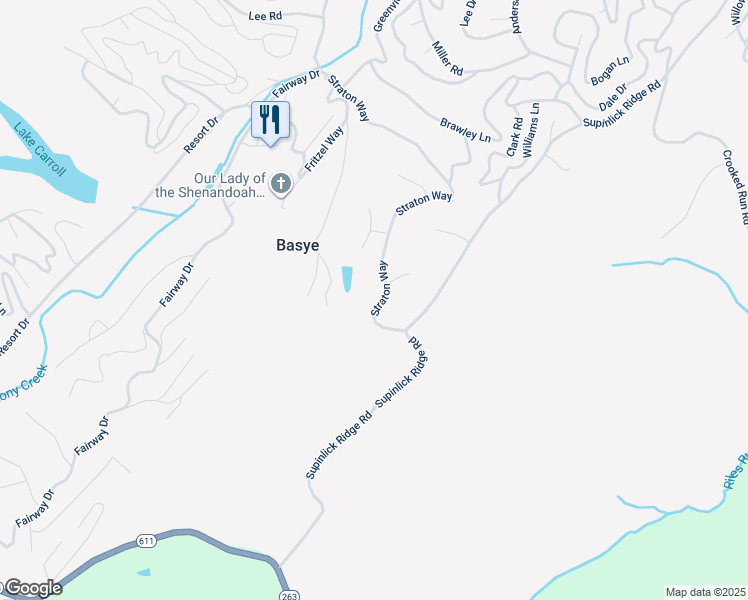 map of restaurants, bars, coffee shops, grocery stores, and more near 806 Straton Way in Mount Jackson