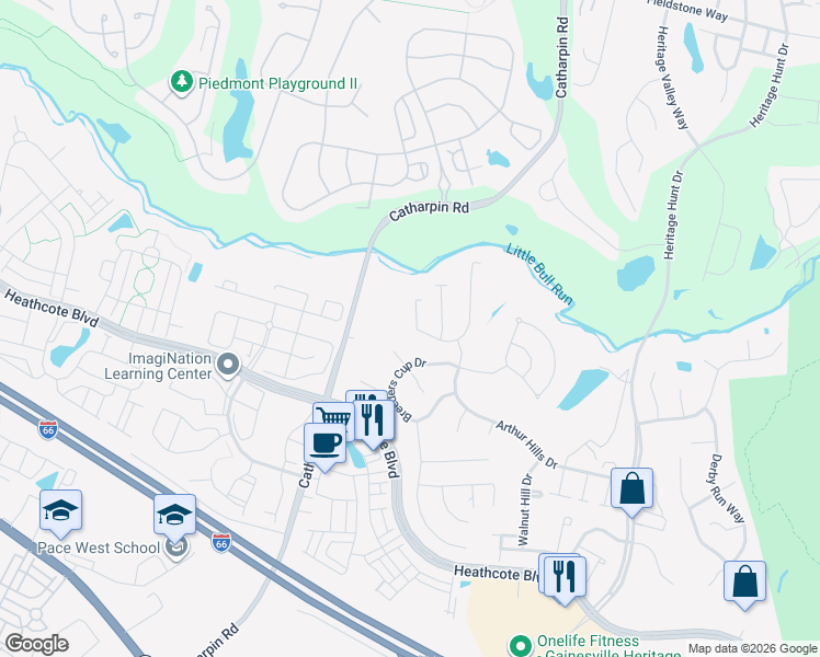 map of restaurants, bars, coffee shops, grocery stores, and more near 13973 Chelmsford Drive in Gainesville