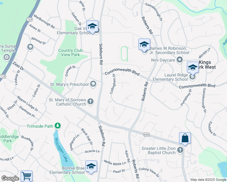 map of restaurants, bars, coffee shops, grocery stores, and more near 10426 Collingham Drive in Fairfax