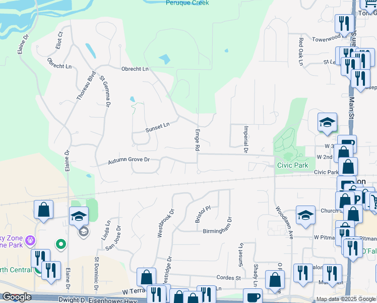 map of restaurants, bars, coffee shops, grocery stores, and more near 706 Loretta Drive in O'Fallon