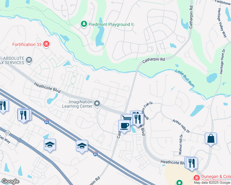 map of restaurants, bars, coffee shops, grocery stores, and more near 14284 Town Commons Way in Gainesville