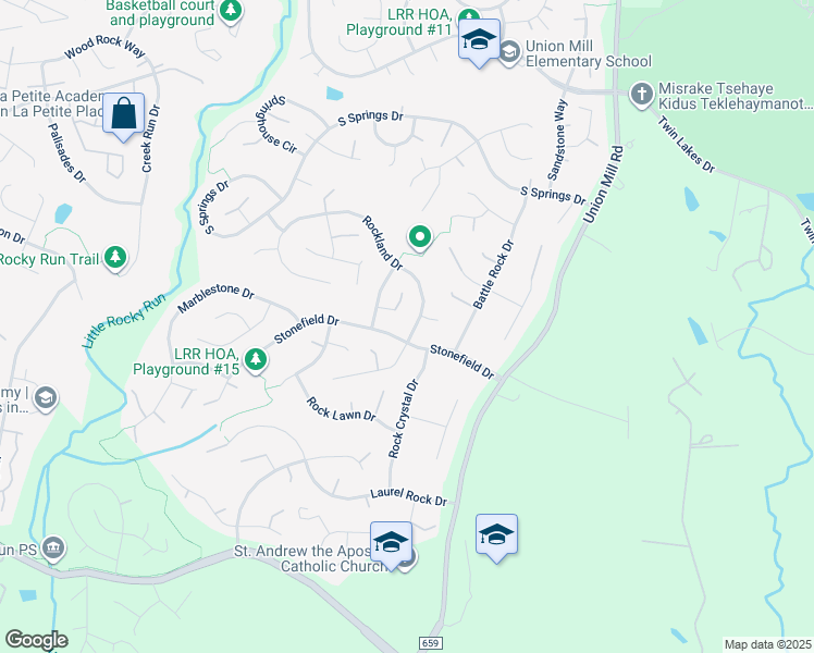 map of restaurants, bars, coffee shops, grocery stores, and more near 6616 Rockland Drive in Clifton
