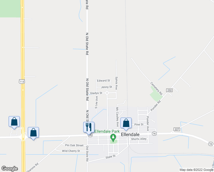 map of restaurants, bars, coffee shops, grocery stores, and more near 513 Jenny Street in Ellendale
