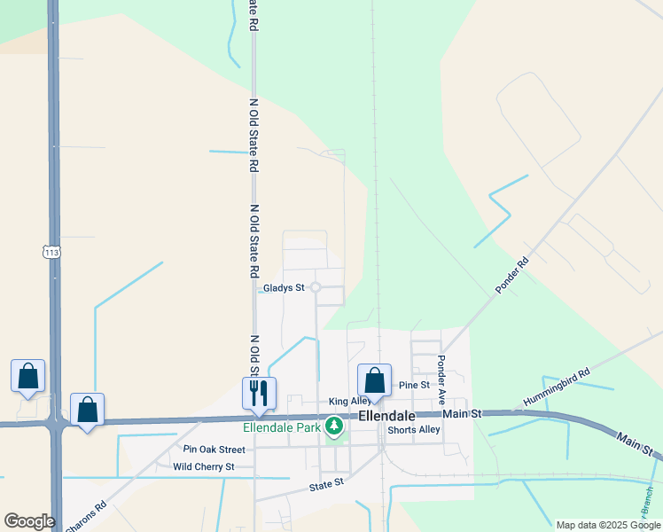 map of restaurants, bars, coffee shops, grocery stores, and more near 513 Jenny Street in Ellendale