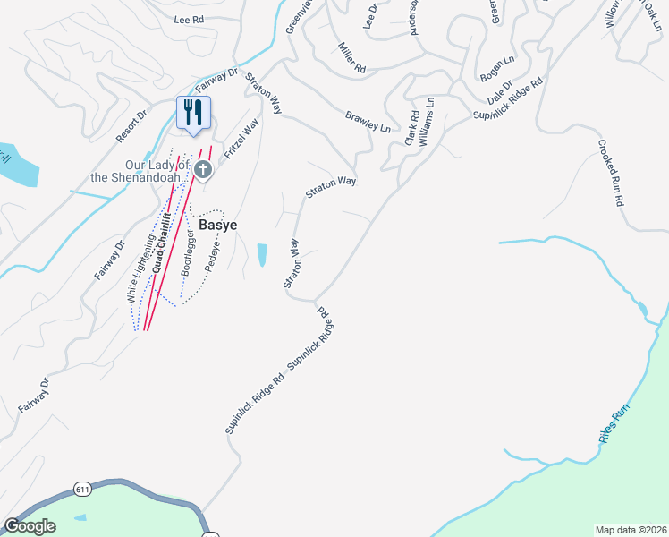 map of restaurants, bars, coffee shops, grocery stores, and more near 7239 Supinlick Ridge Road in Mount Jackson