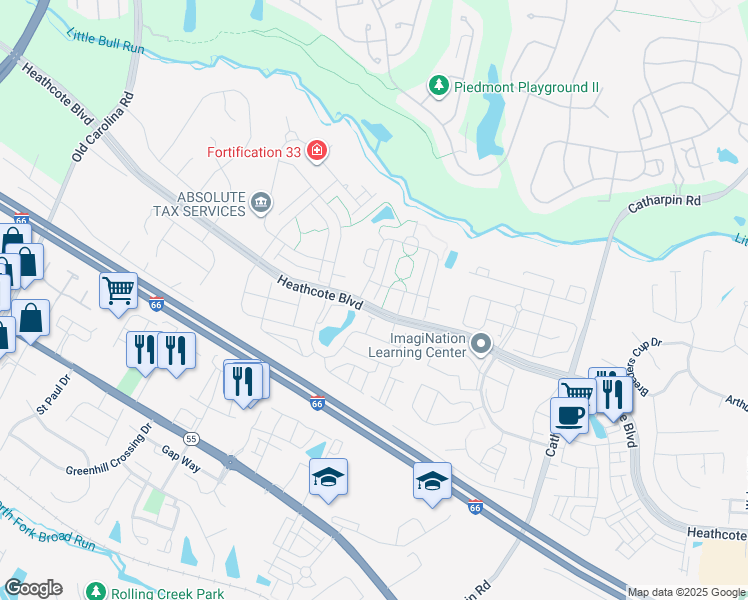 map of restaurants, bars, coffee shops, grocery stores, and more near 6754 Stapleton Place in Gainesville