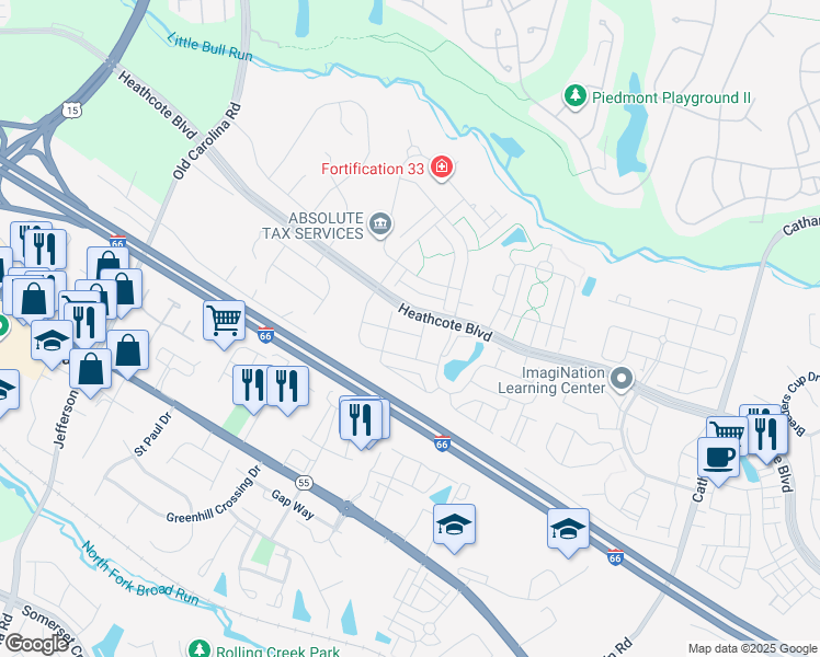 map of restaurants, bars, coffee shops, grocery stores, and more near 14558 Collingham Place in Gainesville