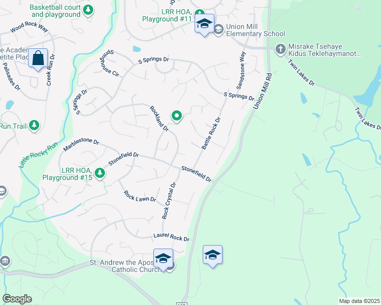 map of restaurants, bars, coffee shops, grocery stores, and more near 13702 Stone Shadow Court in Clifton