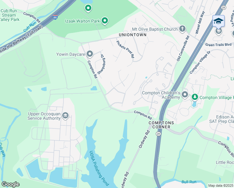 map of restaurants, bars, coffee shops, grocery stores, and more near 14707 General Lee Drive in Centreville