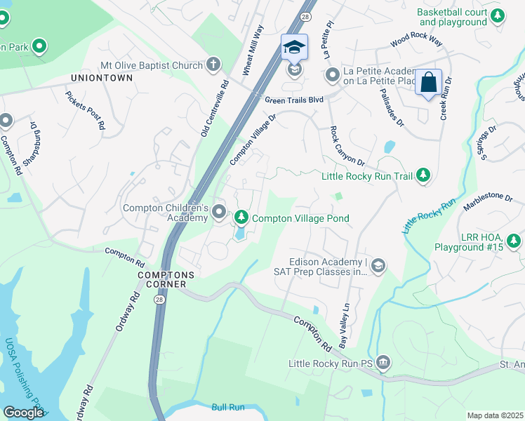 map of restaurants, bars, coffee shops, grocery stores, and more near 6865 Ridge Water Ct in Centreville