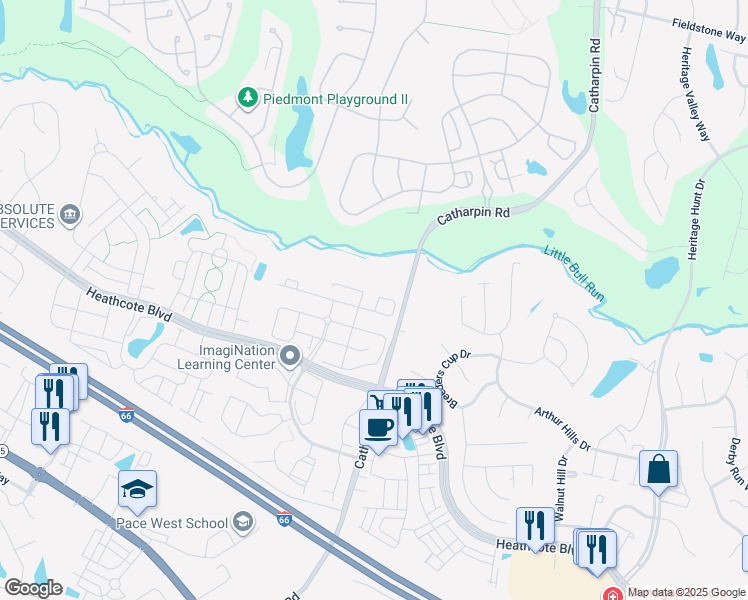 map of restaurants, bars, coffee shops, grocery stores, and more near 6682 Roderick Loop in Gainesville