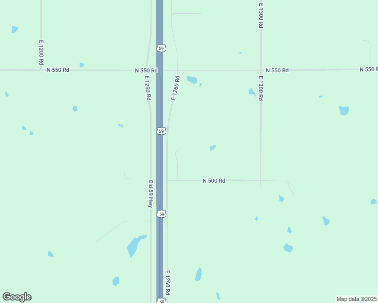 map of restaurants, bars, coffee shops, grocery stores, and more near 1262 North 500 Road in Baldwin City