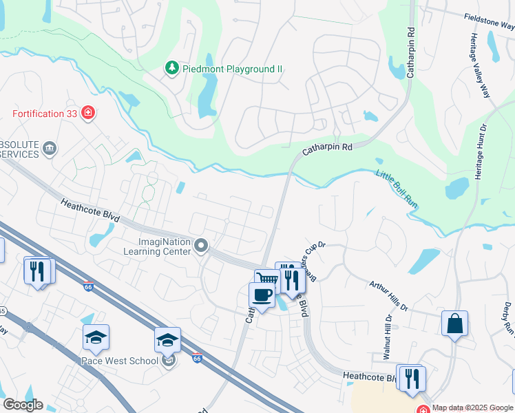 map of restaurants, bars, coffee shops, grocery stores, and more near 6682 Roderick Loop in Gainesville