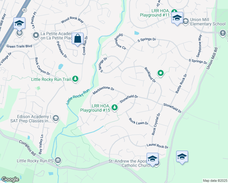 map of restaurants, bars, coffee shops, grocery stores, and more near 13913 Marblestone Drive in Clifton