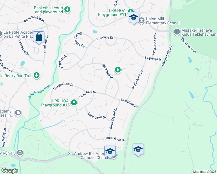 map of restaurants, bars, coffee shops, grocery stores, and more near 13710 Stonedale Court in Clifton