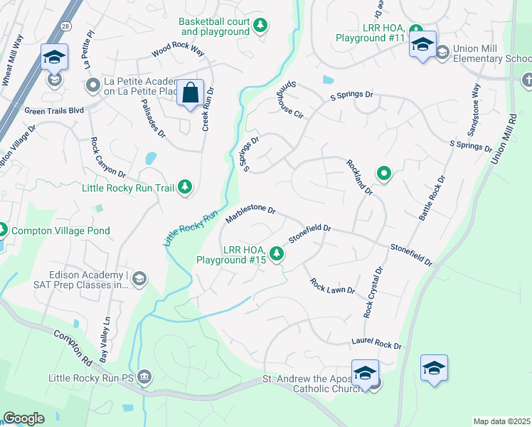 map of restaurants, bars, coffee shops, grocery stores, and more near 13919 Marblestone Drive in Clifton