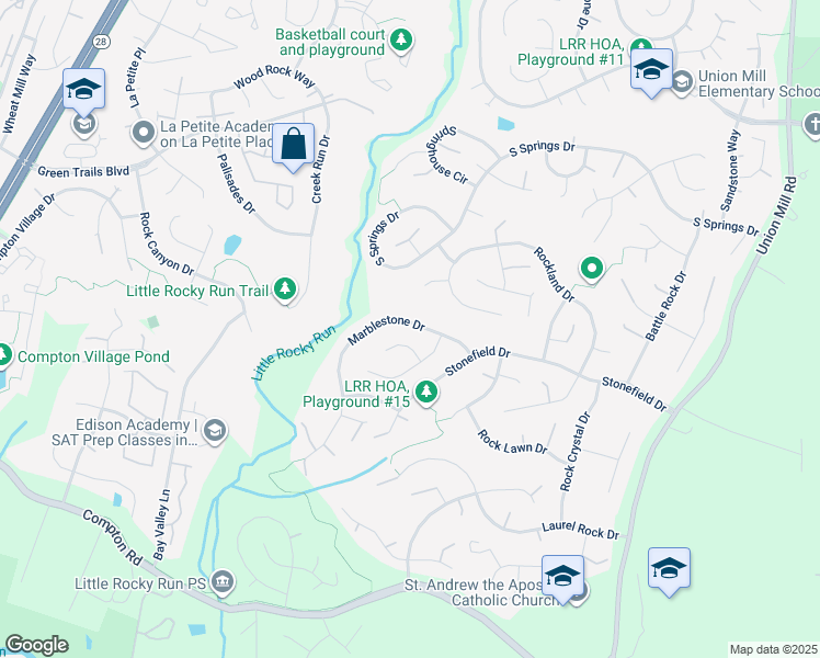 map of restaurants, bars, coffee shops, grocery stores, and more near 13919 Marblestone Drive in Clifton