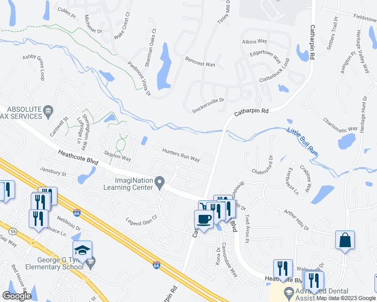 map of restaurants, bars, coffee shops, grocery stores, and more near 6719 Emmanuel Court in Gainesville