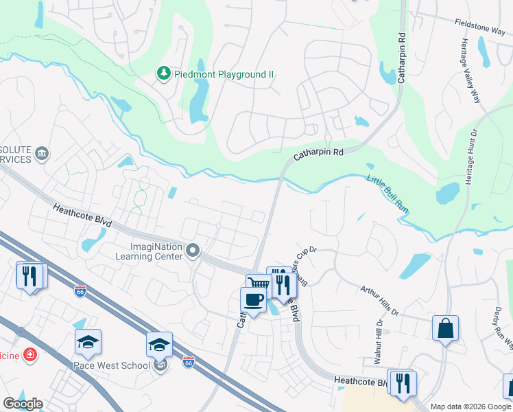 map of restaurants, bars, coffee shops, grocery stores, and more near 6652 Roderick Loop in Gainesville