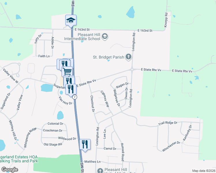 map of restaurants, bars, coffee shops, grocery stores, and more near 1201 Ridge Tree Lane in Pleasant Hill