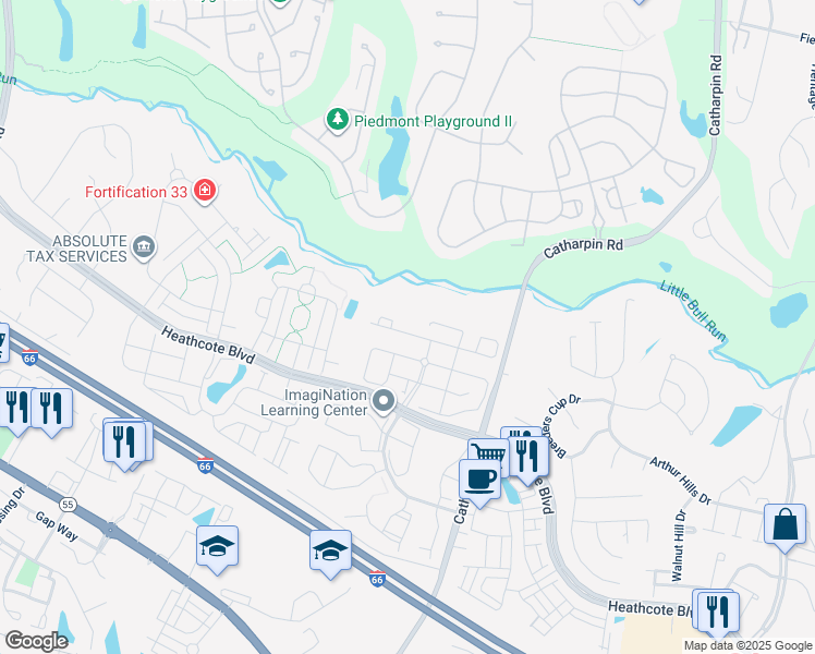 map of restaurants, bars, coffee shops, grocery stores, and more near 14222 Hunters Run Way in Gainesville